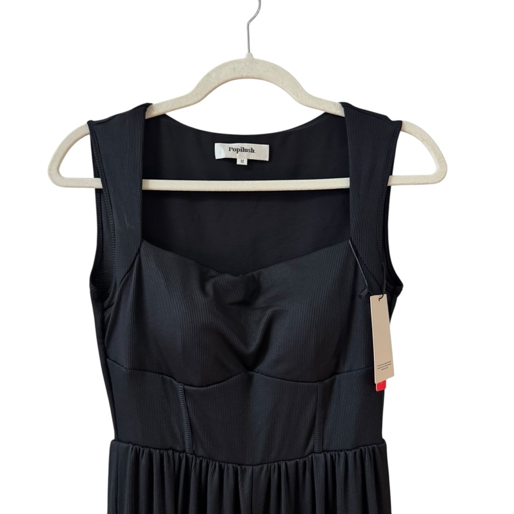 Popilush Elegant Black Wide Leg Jumpsuit - Picture 5 of 15